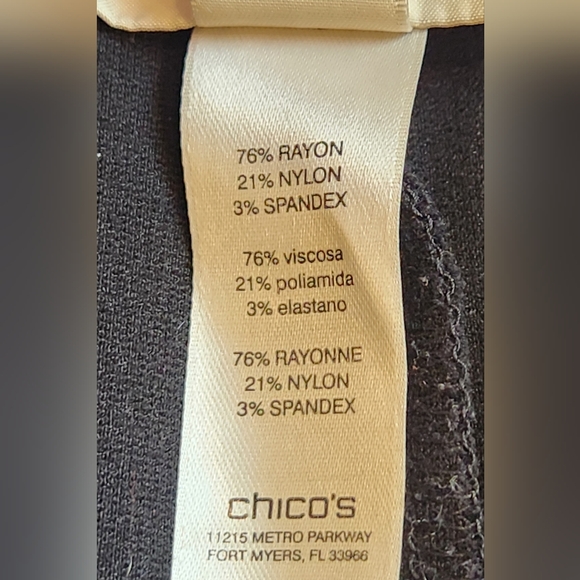 Chicos black pull-on pants size 1.5 (size 8) - Picture 4 of 5